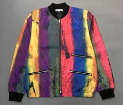 Новое поступление осенней моды камуфляжные разноцветные куртки Дизайнерская одежда верхняя одежда с молниями для мужчин хип хоп High Street