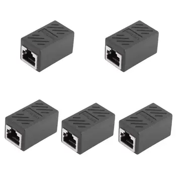 

5pcs RJ45 Inline Coupler Cat7 Cat6 Cat5e Ethernet Network Cable Adapters