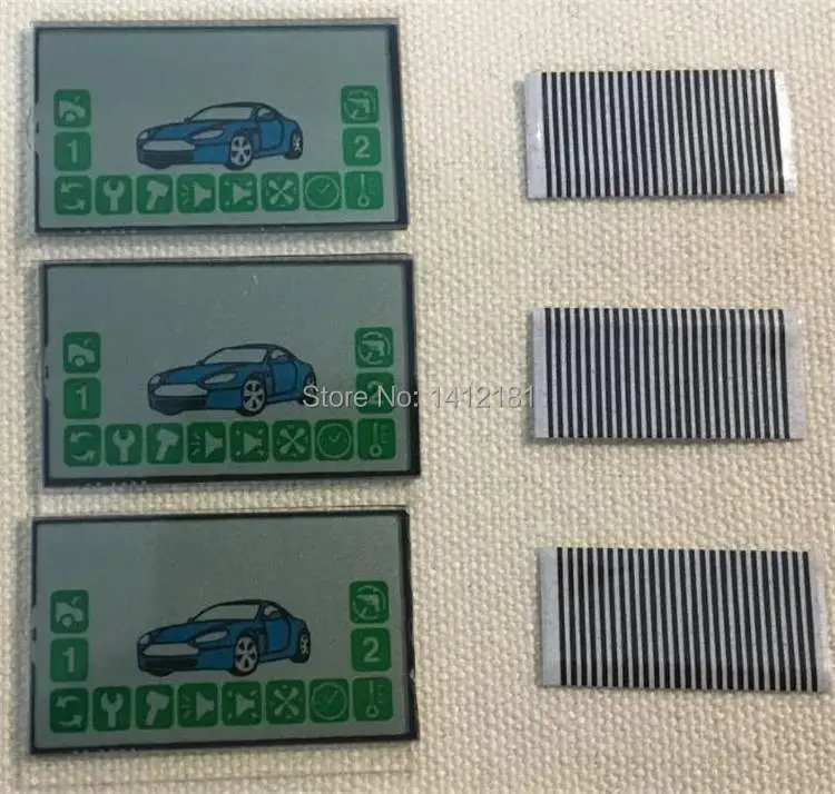 

3pcs Russian Keychain A92 A94 Lcd display for Russian Starline A92 A94 Remote Control A92 Key Chain lcd Zebra Stripes