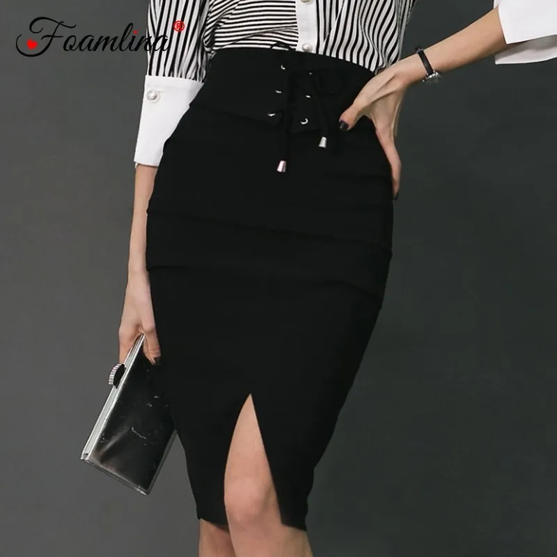 black work skirt knee length