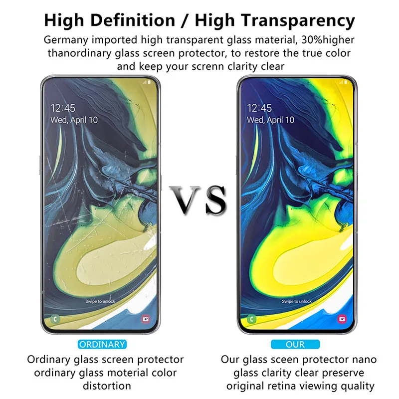 Закаленное стекло для Samsung Galaxy A7 A9 2018 S10E A50 A30 A20 A10 A70 M30 полное покрытие Защита