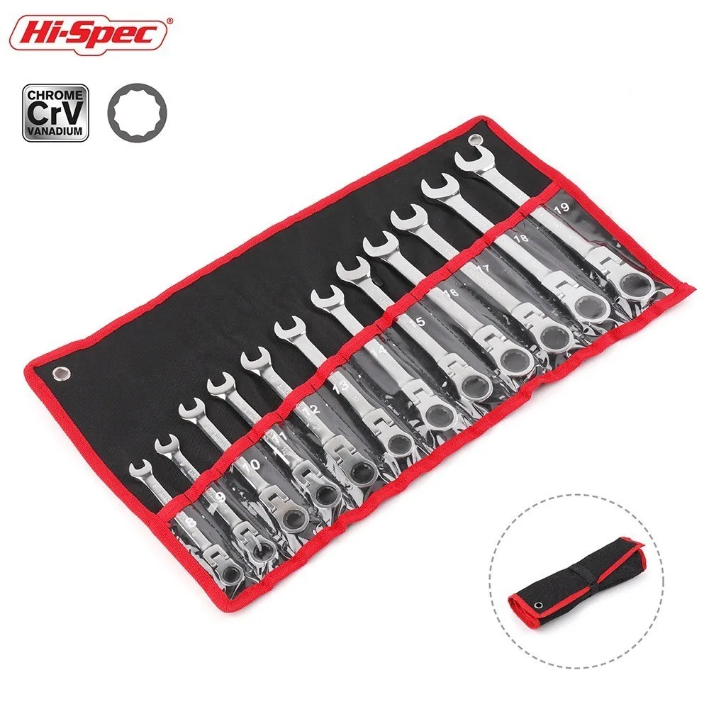 Hi-Spec Spanner Wrench Set Ratchet Wrench Set Metric Multitool Keys Combination Torque Wrench Tool Set Gears Flexible Flex Head