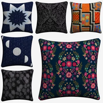 

Radiance Luna Stars Glimmer Style Decorative Cotton Linen Cushion Cover 45x45 cm For Sofa Chair Pillowcase Home Decor Almofada