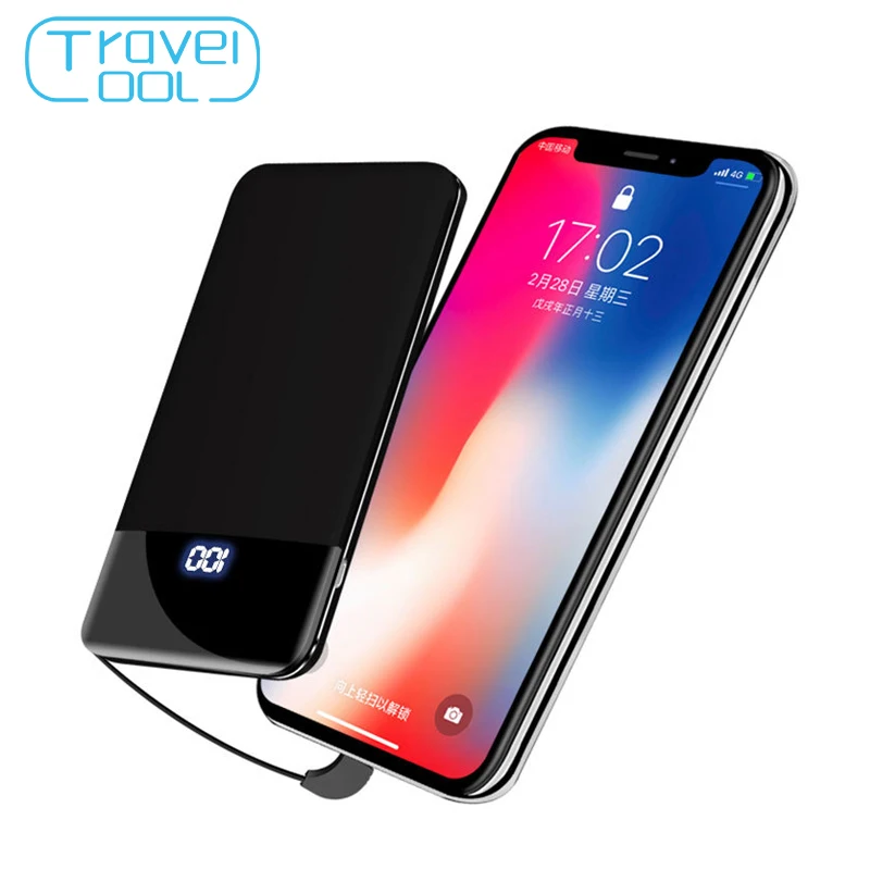 Travelcool USB Mini power Bank 8000 мАч внешняя батарея для iphone bank Быстрая зарядка ультра тонкий