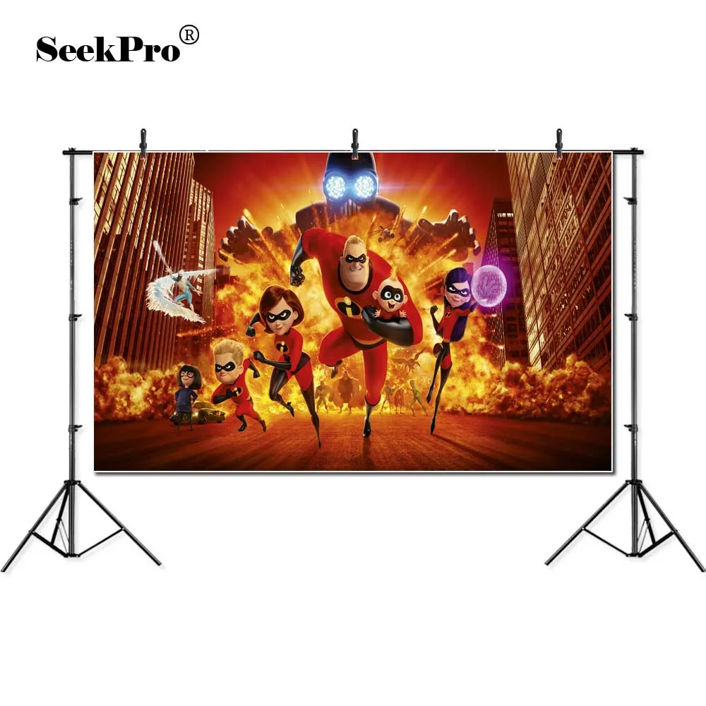 

Vinyl Incredible family Fire City Street children Birthday Photography Backgrounds professional indoor studio Photo Backdrops