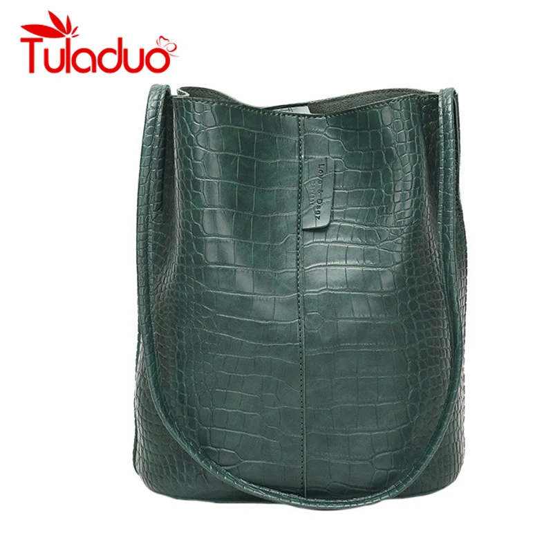 

Women PU Leather Bucket Daily Tote Bag Elegant Handbag Shoulder Bags Fashion Stone Print Women Bags Large Mochila Feminina 2018