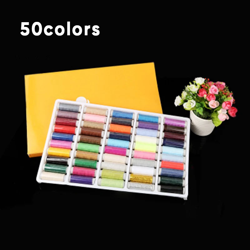 

50 Rolls 150 Yard Embroidery Sewing Thread Polyester Hand Craft Sewing Quilting Threads Set DIY Craft Multi-color Industrial