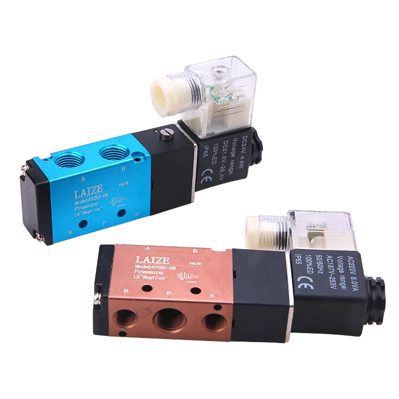 

4V210-08 solenoid valve DC24VAC220V4V110-06 two five-way electromagnetic valve