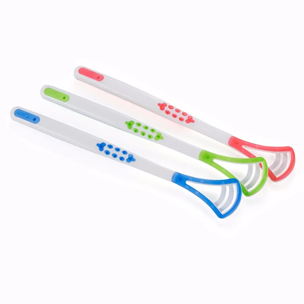 

AMSIC Tongue Cleaner Scraper Oral Tongue Brush Mouth Tongue Cleaning Brush Fresh Breath Maker Hygiene Care Toothbrush