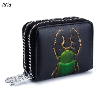 

Print Women's Wallet Cow Leather Purse Credit Cards Holder Case Short Wallet Business Coin Package Chic Women Handbags Hot Sale