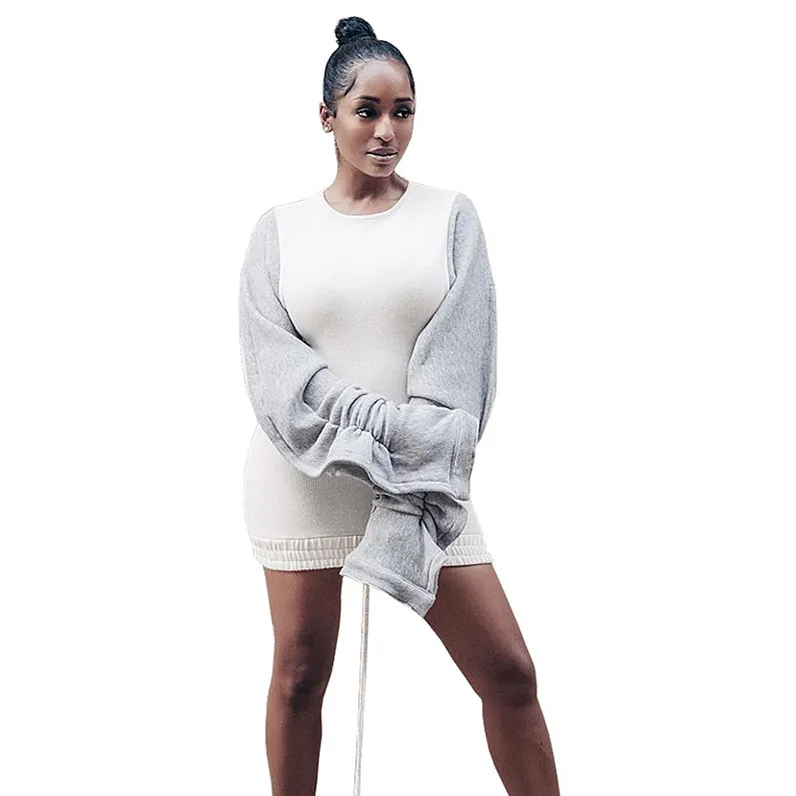 Autumn Fashion Women Casual O-Neck Ruffles Hoodie Oversized Bomber Hoodie Dress Patchwork Long Sleeve Sweatshirts Autumn Fashion Women Casual O-Neck Ruffles Hoodie Oversized Bomber Hoodie Dress Patchwork Long Sleeve Sweatshirts