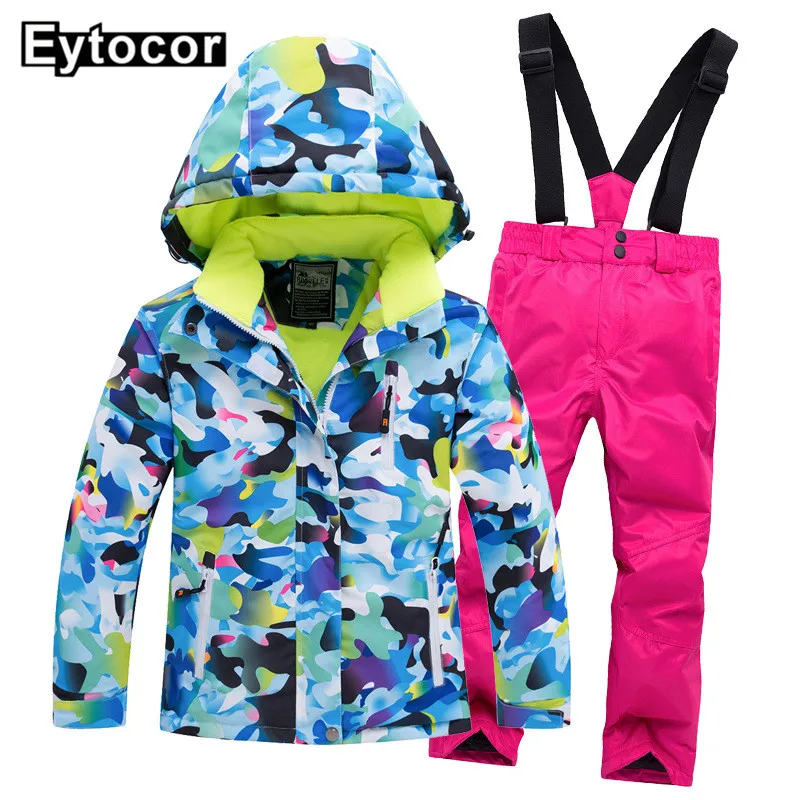 

EYCOTOR Children Brands Windproof Waterproof Warm Girls And Boy Snow Set Pants Winter Skiing And Snowboarding Jacket Child Suit