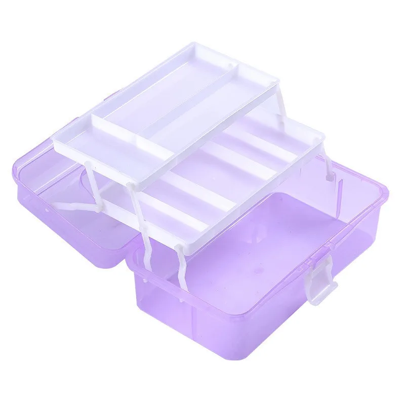 

Lychee Life Toolbox Portable Storage Box High Quality Multi Layers Adjustable Makeup Medicine Box Children Painting Toolbox
