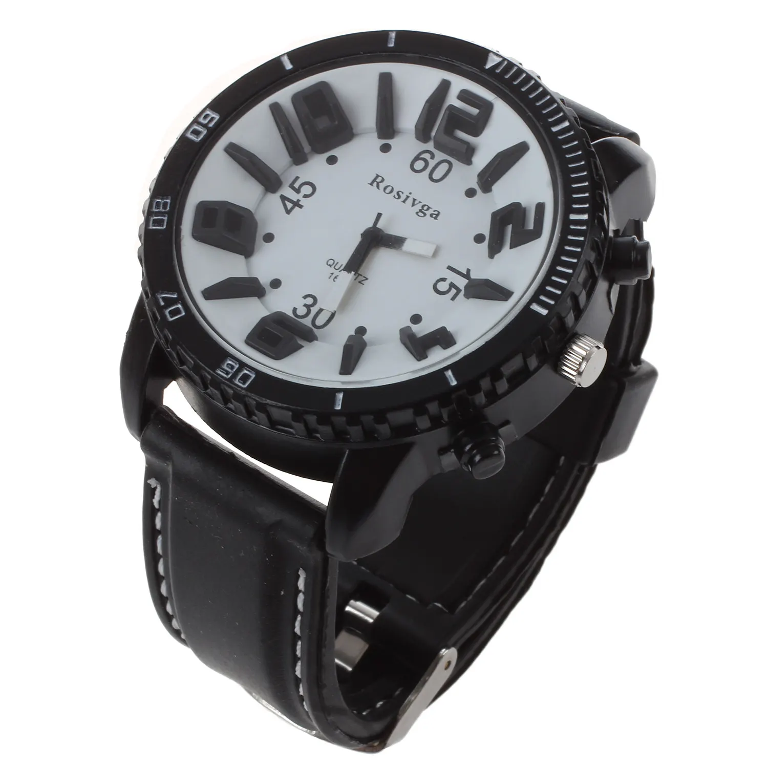 

Men Silicone Band Stainless Steel Quartz Sport Watch
