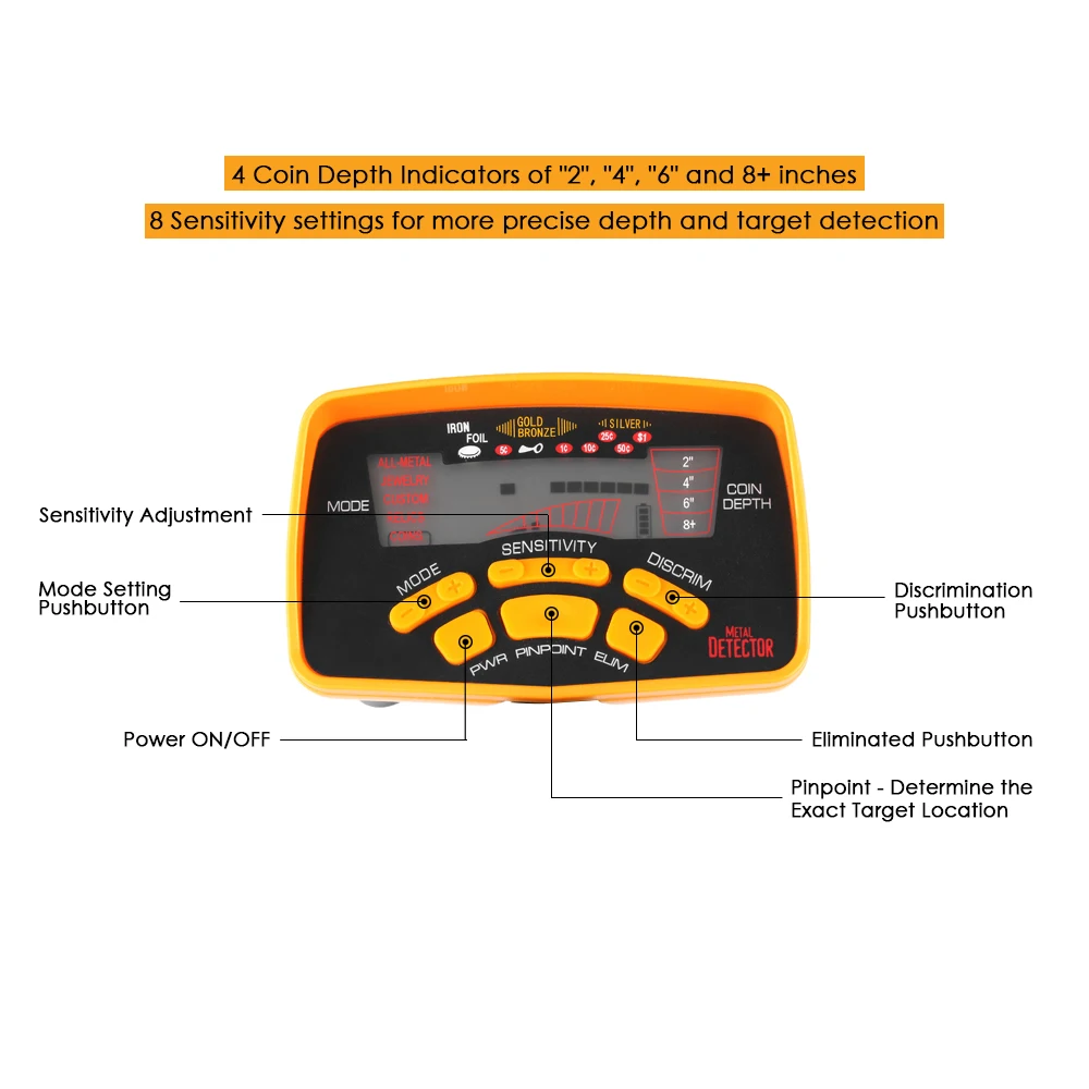 KKmoon металлоискатель ЖК-дисплей самородок детектор подземный золотоискатель с тремя режимами обнаружения Регулируемая чувствительность