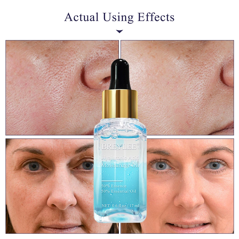 Breylee Hyaluronic Acid Essential Oils Moisturizer Nourishing Facial Serum Anti-aging Wrinkles Whitening Face Skin Care Essence