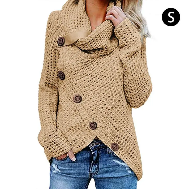 Women's New Five-breasted Turtleneck Sweater Batwing Sleeve Collar Knitting Multi-color Pullover Sweaters Inside And Outside Women's New Five-breasted Turtleneck Sweater Batwing Sleeve Collar Knitting Multi-color Pullover Sweaters Inside And Outside