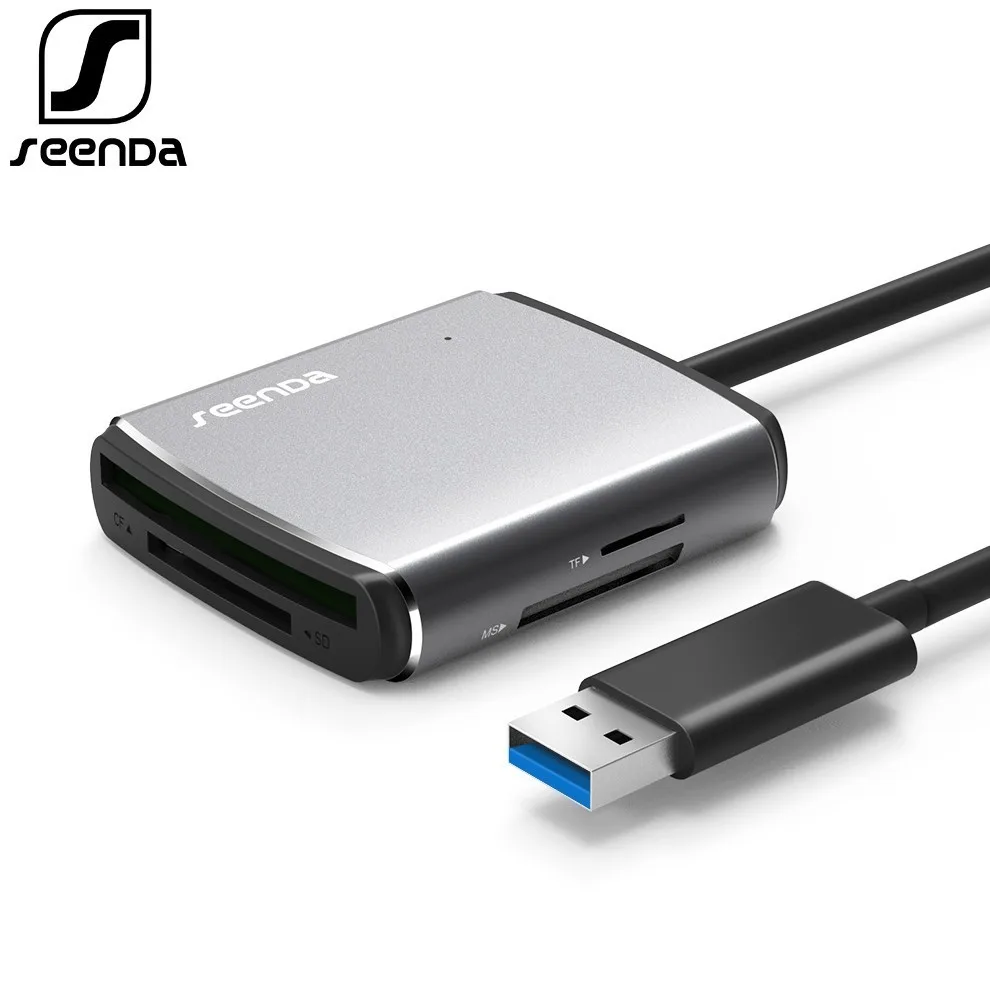 SeenDa USB3.0 кард-ридер с высоким уровнем Скорость мульти-камера слот для карт памяти SD CF TF MS мобильный телефон OTG кард-ридер для PC карта для ноутбука читателя