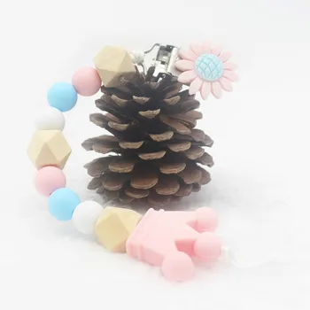 

Crown Pendant Beads Baby Pacifier Clips Chain Silicone Newborn Infant Toddler Pacifier Holder Baby Supplies