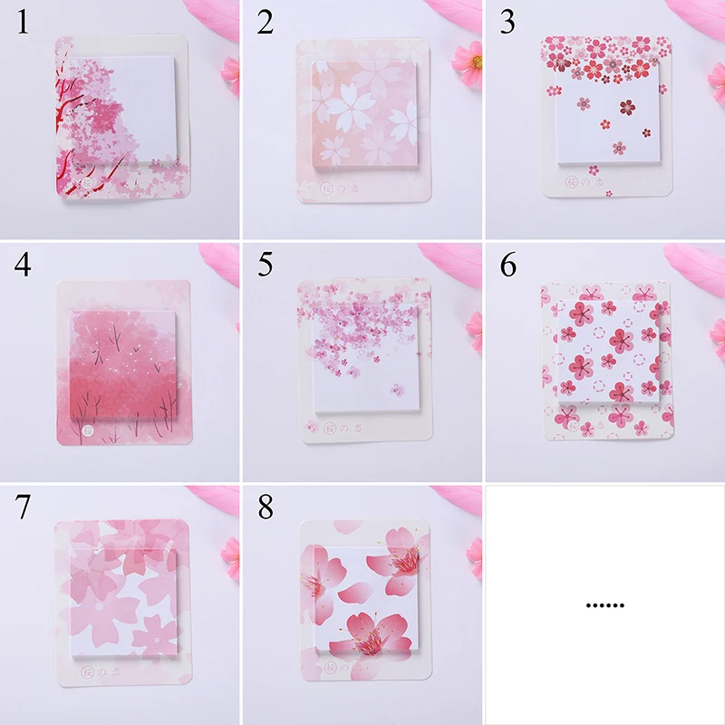 

Pink Cherry Blossoms Memo Pad Kawaii Flowers Sticky Notes Lovely Weekly Planner Paper Writing Pads School Supplies Girls Gifts