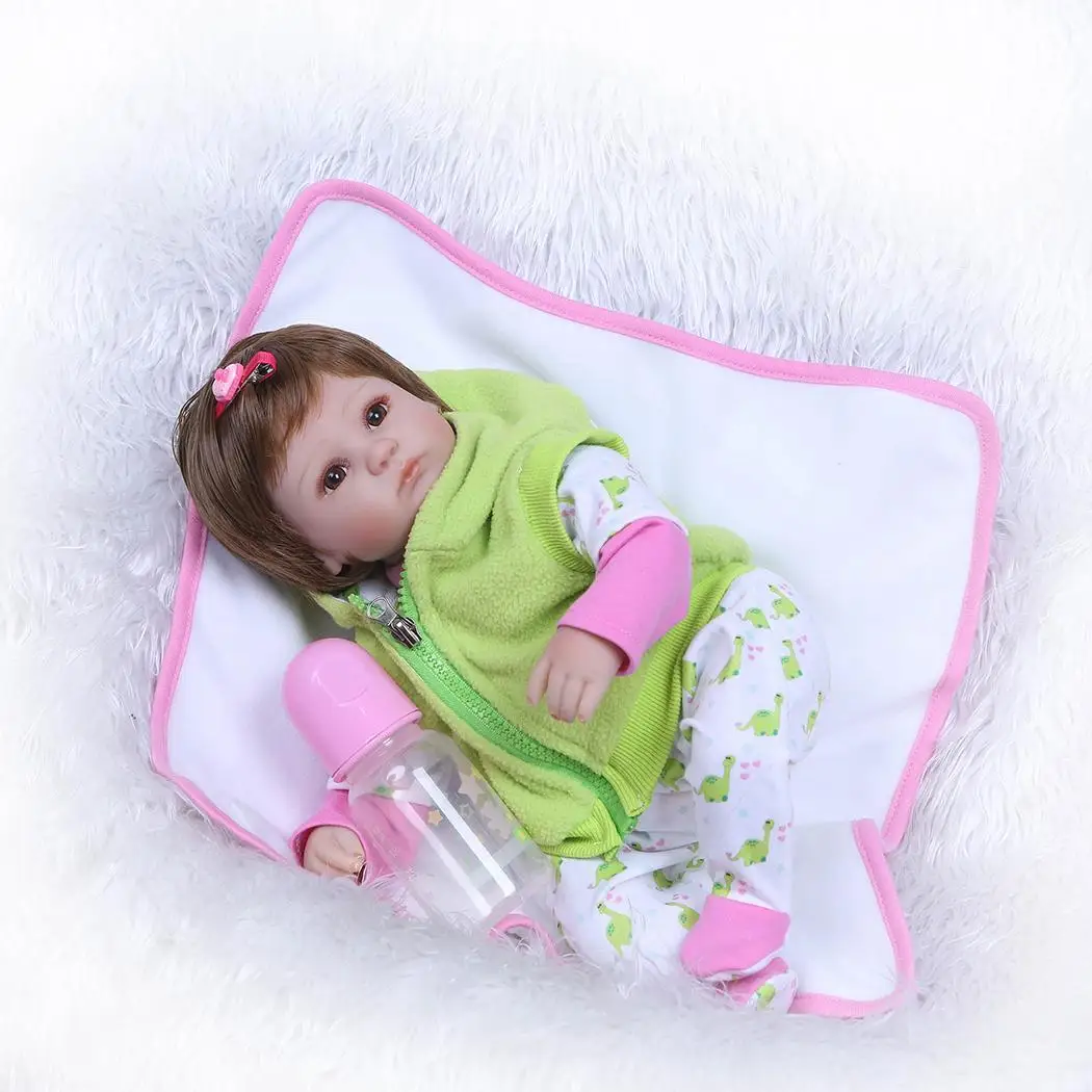 

40cm Realistic Reborn Doll Full Vinyl Body Silicone Lifelike Baby Doll Toy For Boy Kid Playmate Children's Day Gift
