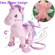 Дропшиппинг Волшебная электрическая ходячая Единорог плюшевая игрушка для животных Электронный музыкальный игрушечный Единорог для детей рождественские подарки