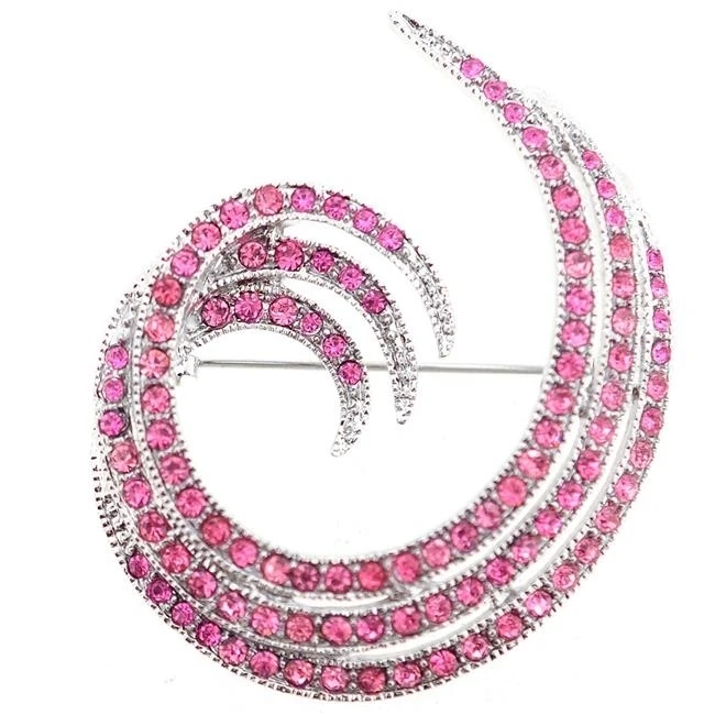 Fantasyard Swirl Design Pin Brooch - Pink 1.625 x 1.875 in. | Украшения и аксессуары