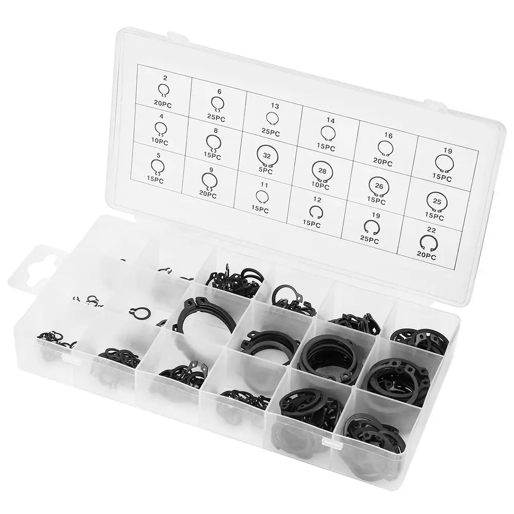 

300pcs Snap Retaining Ring Circlip Assortment Set 18 Types 2mm - 32mm with Box aluminium washers