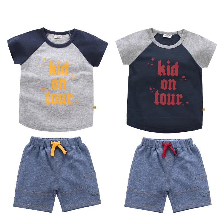 

2019 Summer Children clothing sets Baby boys letter printed t shirts+shorts pants sports suit 2pcs kids clothes toddler outfits