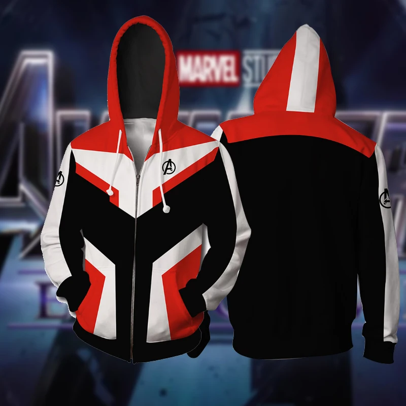 Movie Avengers Endgame Quantum Realm Sweatshirt Jacket Advanced Tech Hoodie Cosplay Costume Captain America Infinity Saga Hulk