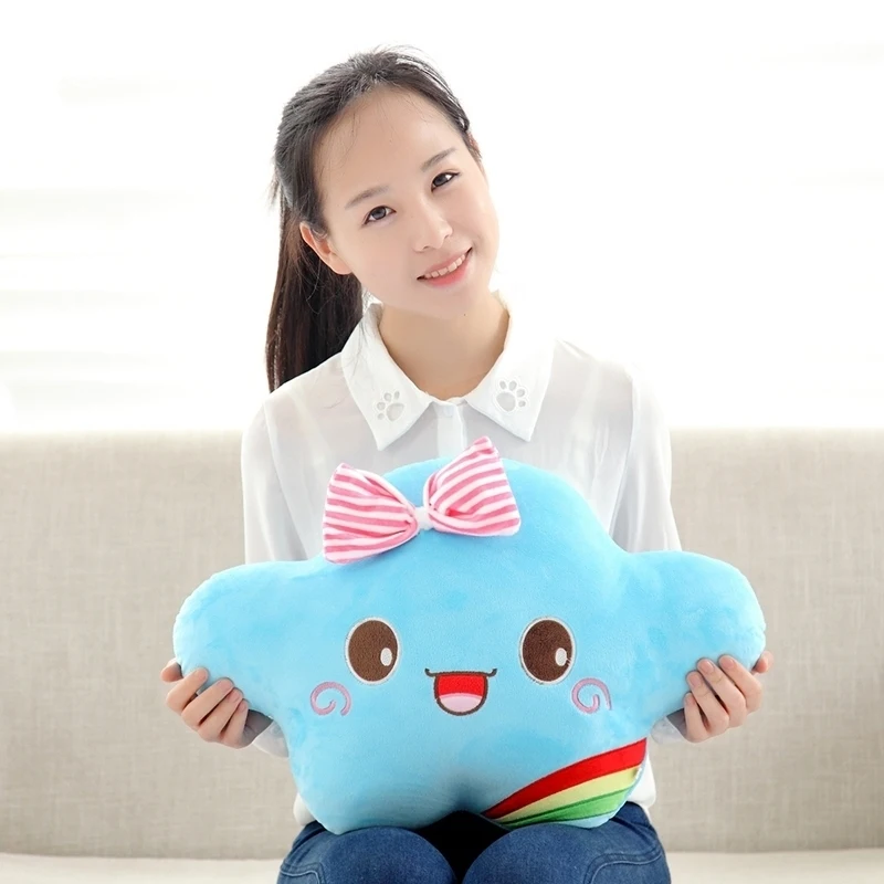40 см * 30 Kawaii улыбающееся лицо облако плюшевая подушка игрушки мягкие Облако