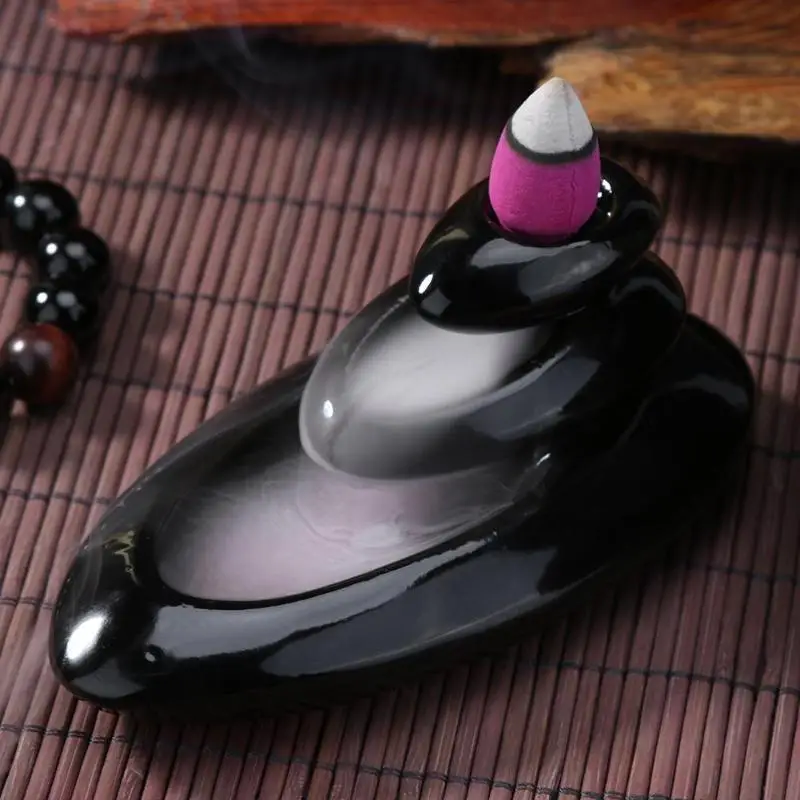 

4 Types Ceramic Lotus Censer Creative Home Decor Small Buddha Incense Holder Backflow Incense Burner Use In Home Office Teahouse