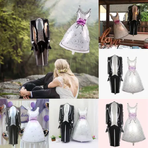 

Bride And Groom Tuxedo Dress Foil Balloon Marriage Engagemen Wedding Party Decor