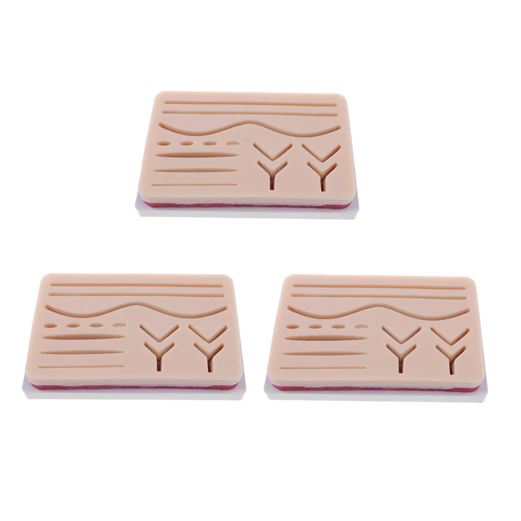 

3PCS Suture Practice Human Traumatic Skin Suturing Repeated Practice & Training Aid Medical/Nursery Teaching