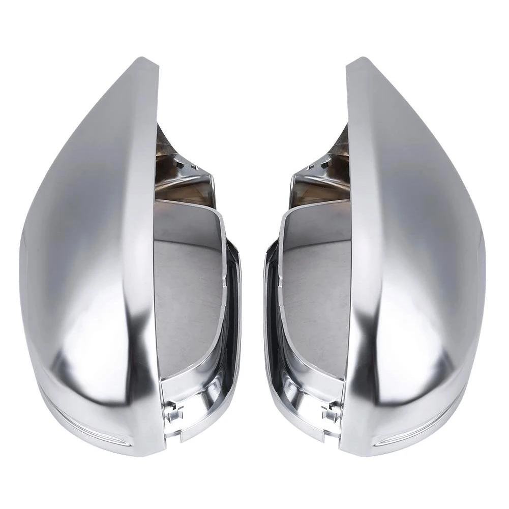 

1 Pair Of Rearview Mirror Shell Cover Protection Cap Matte Chrome For Audi A6 C7 S6