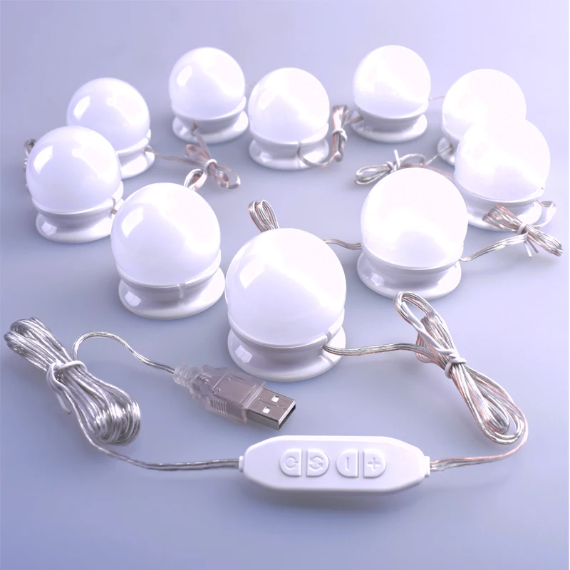 Косметическое зеркало косметическое светодиодные лампочки комплект usb порт для