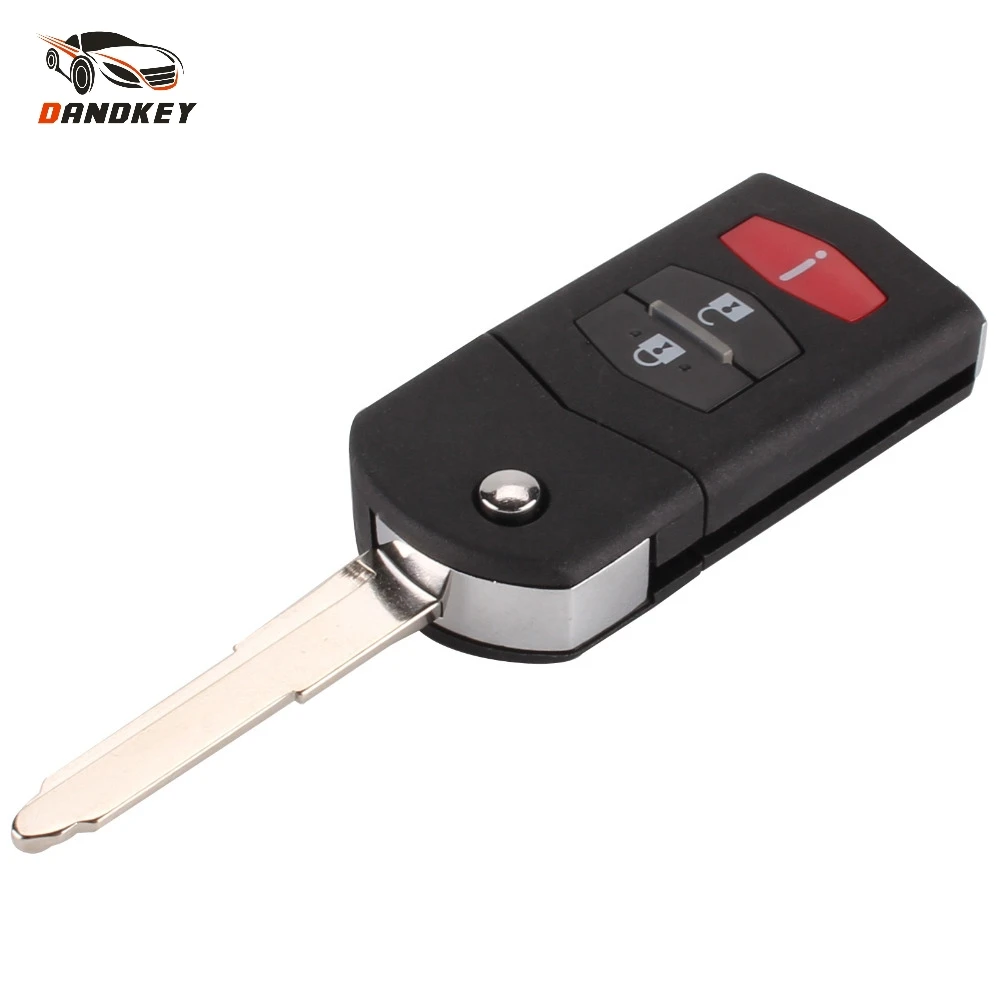 

Dandkey 2 +1 3 Button Flip Folding Remote Key Shell Car Case Fob Cover For Mazda 3 5 6 CX5 CX7 CX9 RX8 With Logo