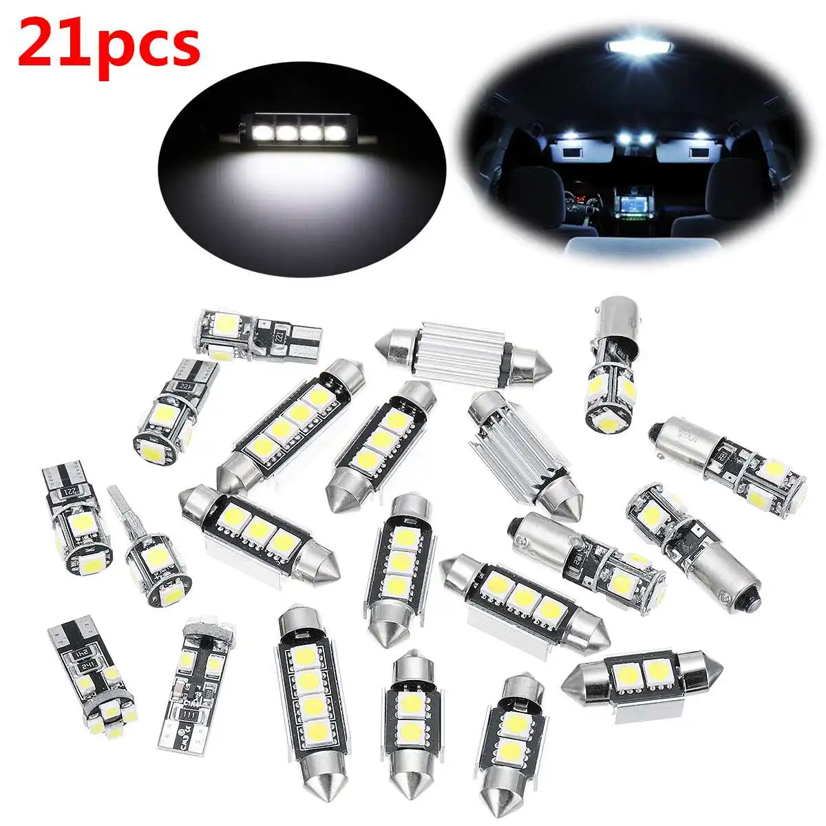 21 шт./компл. Белый светодиодный Подсветка салона Аксессуары для запасных частей посылка комплект для BMW 5 серии M5 E60 E61 авто светодиодный лампы