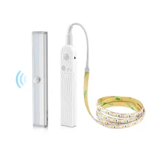 Беспроводной Pir датчик движения 98 мм 190 мм светодиодный бар свет 1 м 2 м 3 м светодиодные ленты сенсор лампа спальня для шкафов лестниц шкаф батарея мощность
