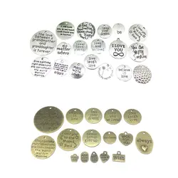 48 шт антикварные бронзовые буквы-Подвески Ювелирные аксессуары DIY ожерелье браслет ювелирных изделий
