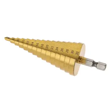 

New Triangle Shank Titanium HSS Steel Large Step Drill Bit Hole Cutter 4-32