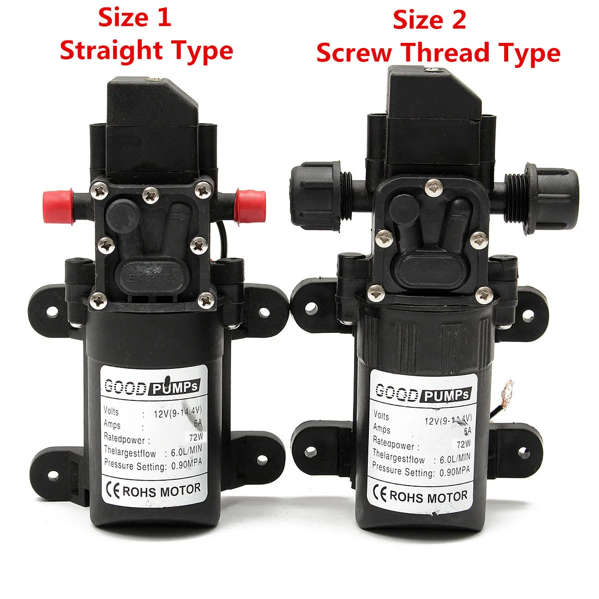 Прочный DC 12 V 130PSI сельскохозяйственный Электрический водяной насос черный