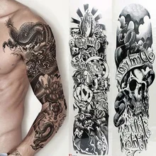 Модный нейлоновый с имитацией татуировки рукава рука грелка унисекс УФ-защита наружные временные фальшивые татуировки рука рукав грелка рукав