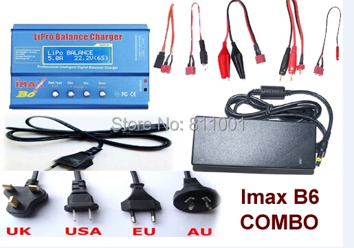

Sale IMAX B6 Combo with 12V 5A AC Adaptor 2S-6S 7.4v-22.2V AC/DC Charger with Leads & LiPo Battery Balance Charger
