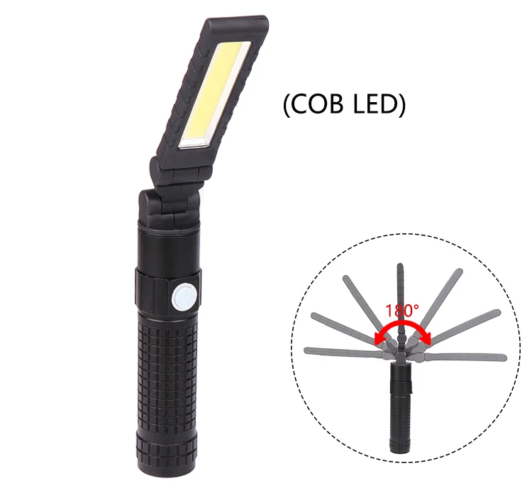 

XANES 5001 LED Flashlight 3 in 1 T6 COB XPE LED 3 Modes Detachable Head Flashlight USB Rechargeable Magnet Tail Work Light Set