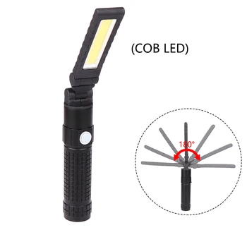 

XANES 5001 LED Flashlight 3 in 1 T6 COB XPE LED 3 Modes Detachable Head Flashlight USB Rechargeable Magnet Tail Work Light Set