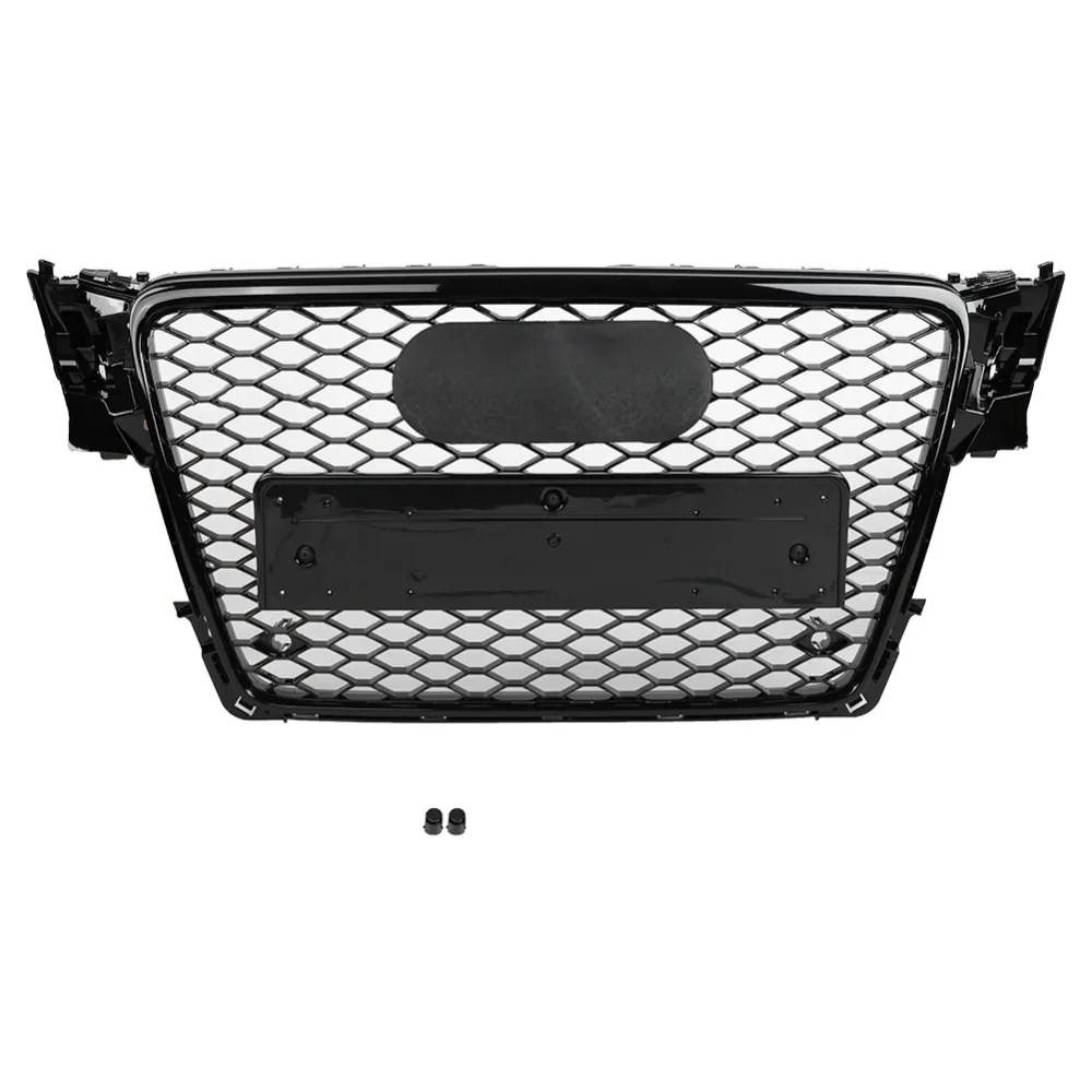 

Front Grill Sport Hex Mesh Honeycomb Hood Grill Gloss For Audi A4/S4 B8 2009 2010 2011 2012 For RS4 Style Black