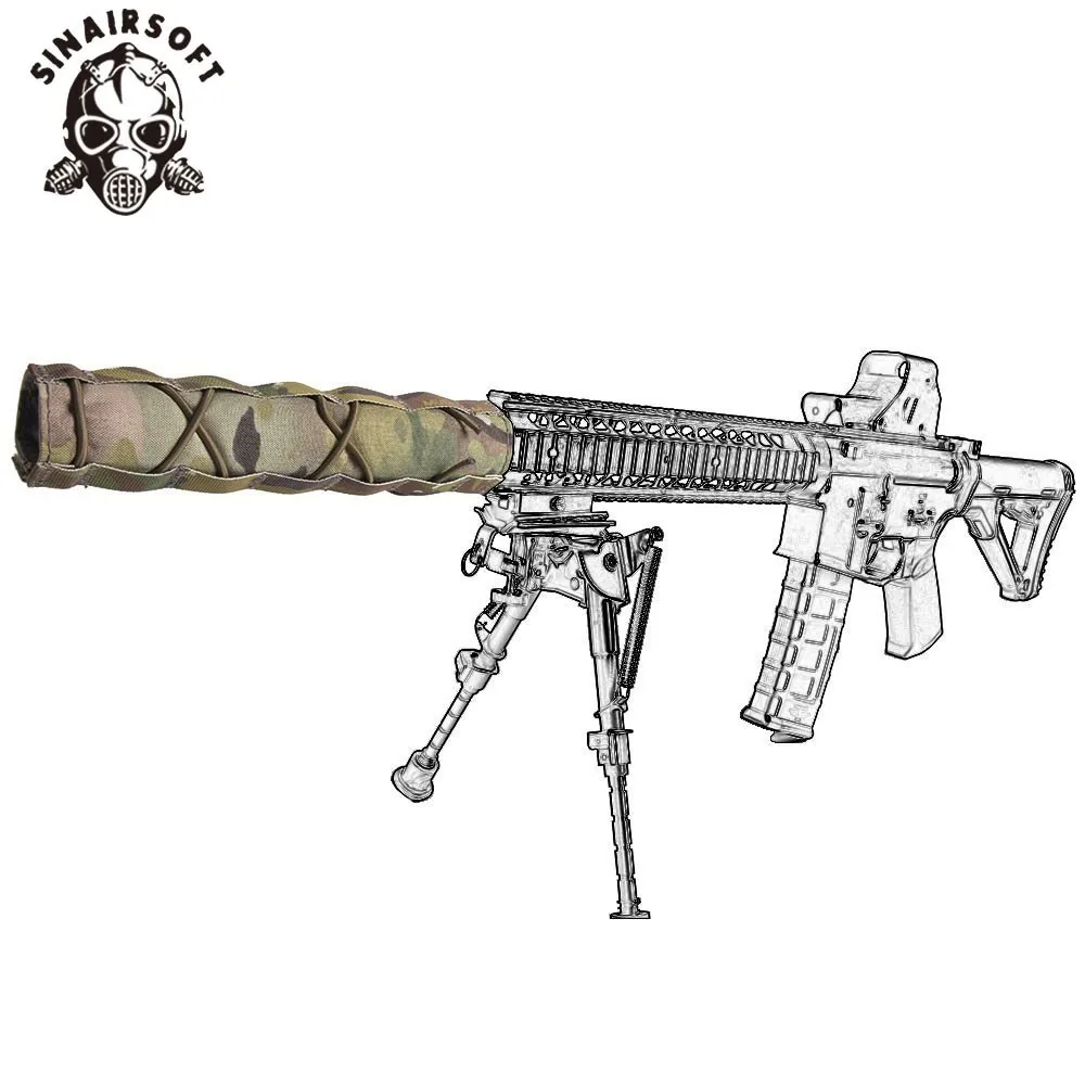 

8.5" 22cm Airsoft Suppressor Cover Tactical Accessory Quick Release Military Shooting Suppressor Pouch Molle Multicam