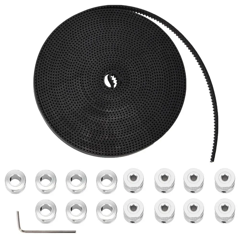 

10M 2GT Timing Belt 20 Teeth GT2 Aluminum Pulley for 3D Printer CNC Machine tools for RepRap Timing Belt Kit Hot Sale