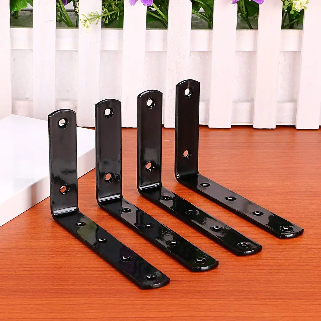 

ELEG-4pcs 12.7 x 7.6cm Stainless Steel Fasteners for Shelf - Floating Shelves Corner Brace Stand Wall Mount Bracket Wall Mount
